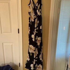 Floral black jumpsuit